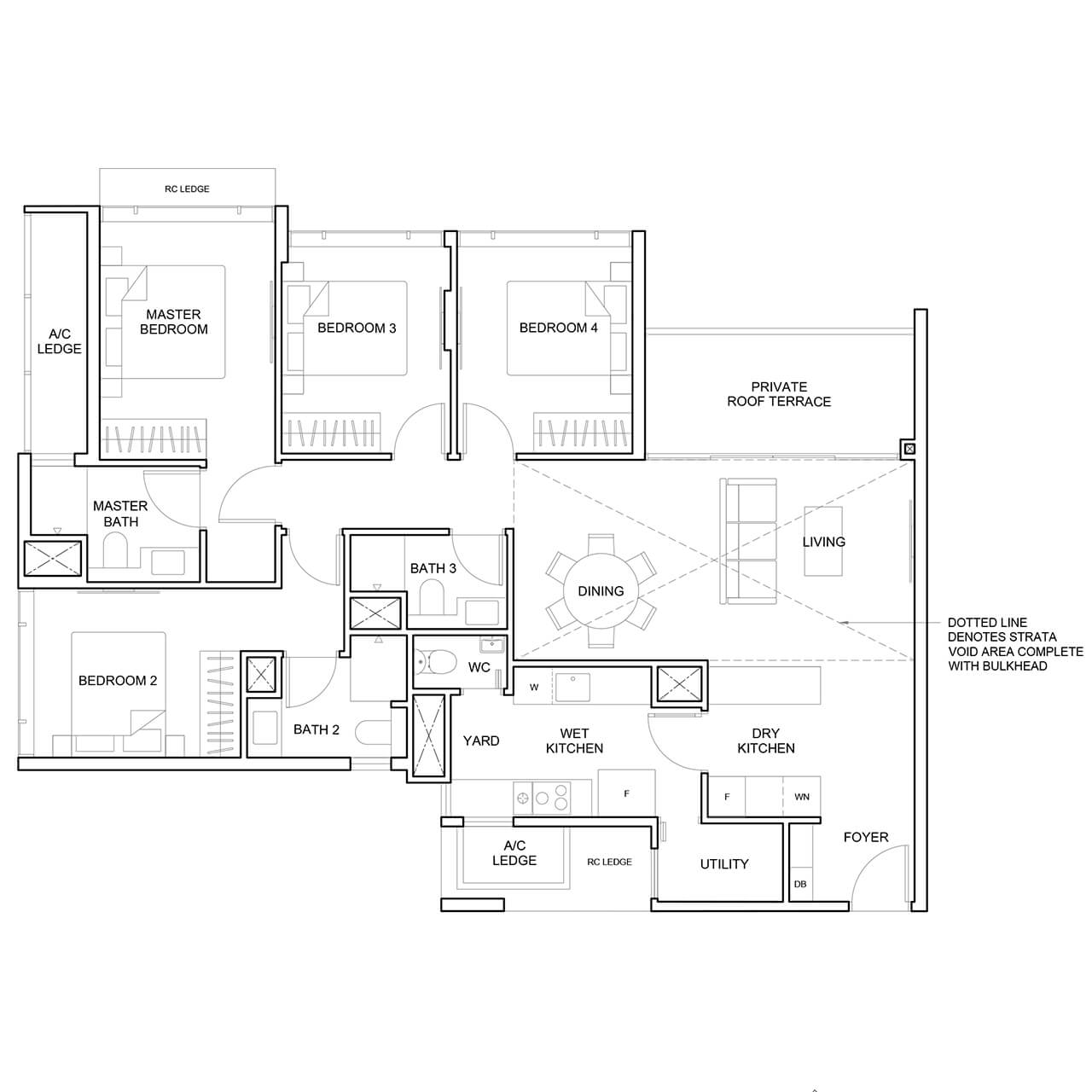 4 Bedroom Premium Type D2A 1,625 sqft